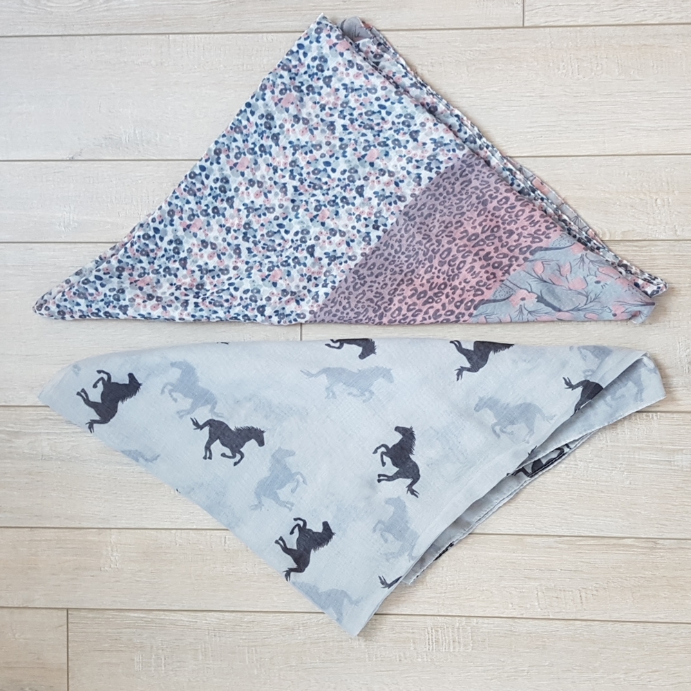 Bundle of two semi semi sheer rectangle scarves